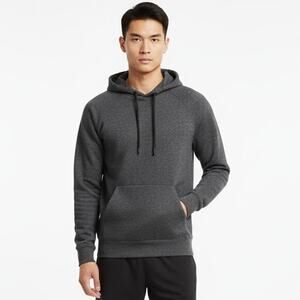 CSG Hoodie Mens S Gray Heather Fleece Kangaroo Pocket Pullover Casual Minimalist